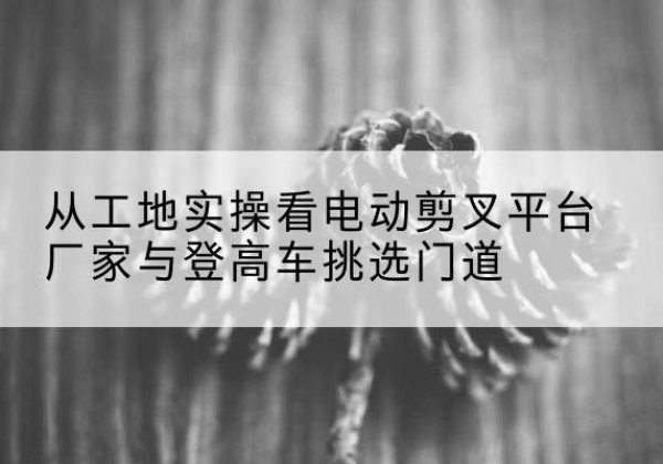 綦江区电动剪叉升降平台厂家-从工地实操看电动剪叉平台厂家与登高车挑选门道